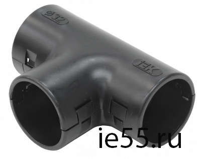 Тройник открывающийся TI32G IEK черный (5 шт/комп)